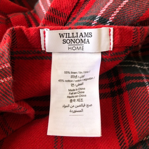 Set of 2 Williams Sonoma Home tartan plaid euro shams linen cotton preppy lodge - Picture 3 of 5